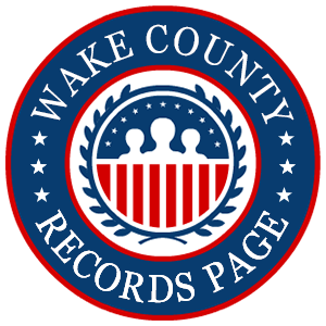 A round red, white, and blue logo with the words 'Wake County Records Page' for the state of North Carolina.
